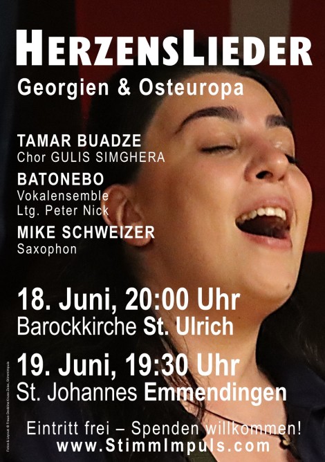 Konzertprojekt HerzensLieder, Tamar Buadze u.a., 15.-19.6.2026