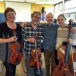 von links: Anja Hepp-Dierig, Bruder Gerhard Dierig, Géza Szilvay und Nichte Rahel Klein