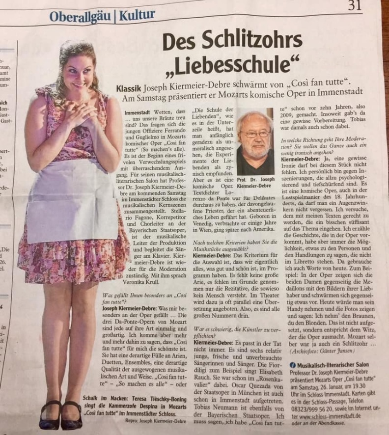 Cosi Fan Tutte im Schloss Immenstadt 01/19 Cosi Fan Tutte im Schloss Immenstadt 01/19