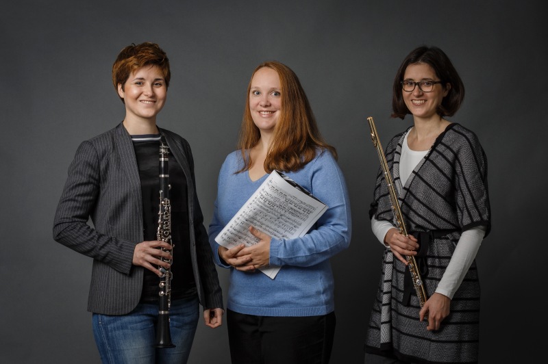 TwinTRIO, Franziska Hofmann (Klarinette), Marie-Luise Klein (Klavier), Stefanie Hofmann (Querflöte)