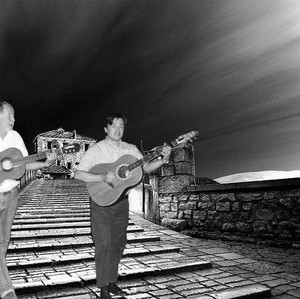 Adnan Pintul und Josip Sliško auf der Alten Brücke in Mostar (Photoshop)