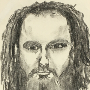 Selfi    (1975)   charcoal drawing  l  30 x 21 cm