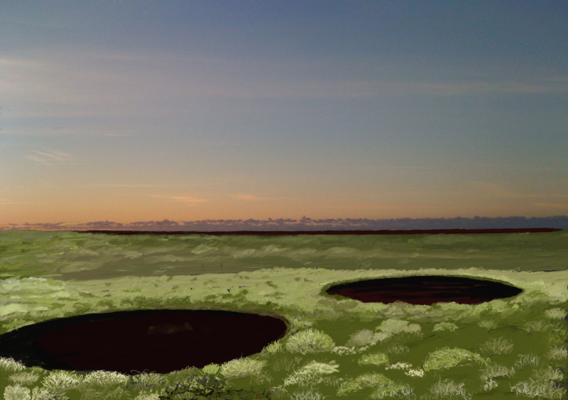 Black Holes   (2023)  pencil as brush and eraser  I  art print on canvas  l  33 x 47 cm