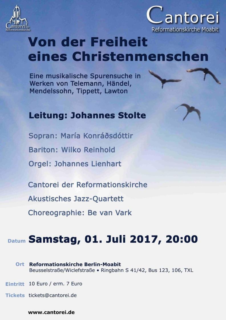 Konzert "Von der Freiheit eines Christenmenschen" - Händel - Occasional Oratorio - Tippett - Five Spirituals