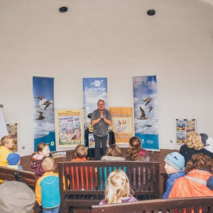 Wattinspektor Willi in Aktion beim Zugvogelfest 2019