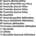 Beschreibung aller Instrumente