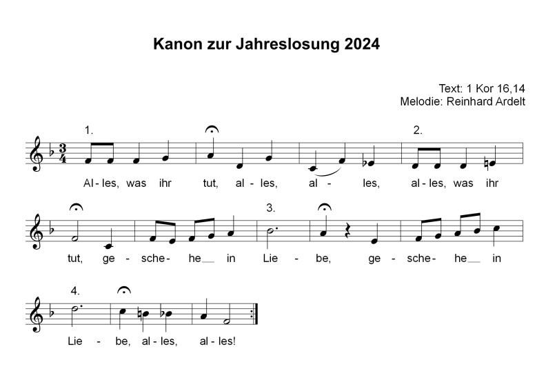Kanon zur Jahreslosung 2024