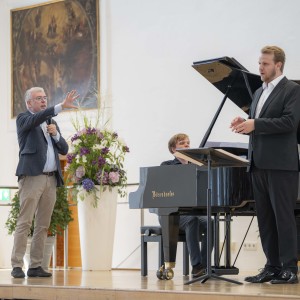 MASTERCLASS Malcolm Martineau 2024 (mit im Bild: Malcolm Martineau und Edward Liddall) © Salzburger Festspiele / Marco Borelli
